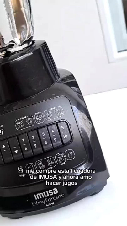 Licuadora Imusa Infiny Force XL 10 2.2 L negra con vaso de vidrio