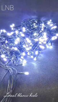 Serie Navideña Luz Led Blanca X200 Luces Cable Verde Paq. X8