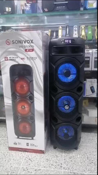 Parlante Torre De Sonido Sonivox Vs-ss305, 3 Bajos De 8 Pulg Negro