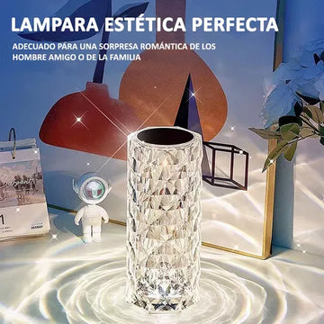 Lampara Luna 3d Diamante Colores Galaxia Base + Control Rgb