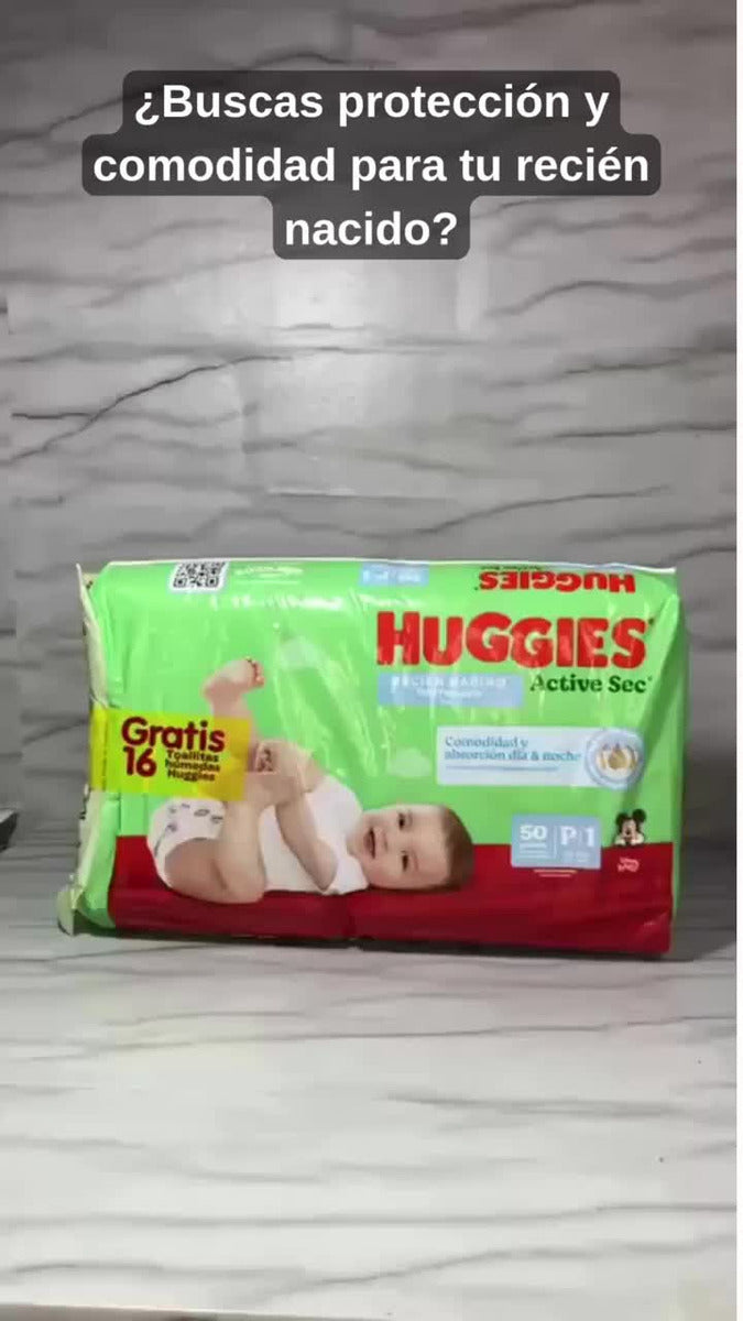 Huggies Active Sec 1 50 + 16 To Pequeño (p) Sin Género
