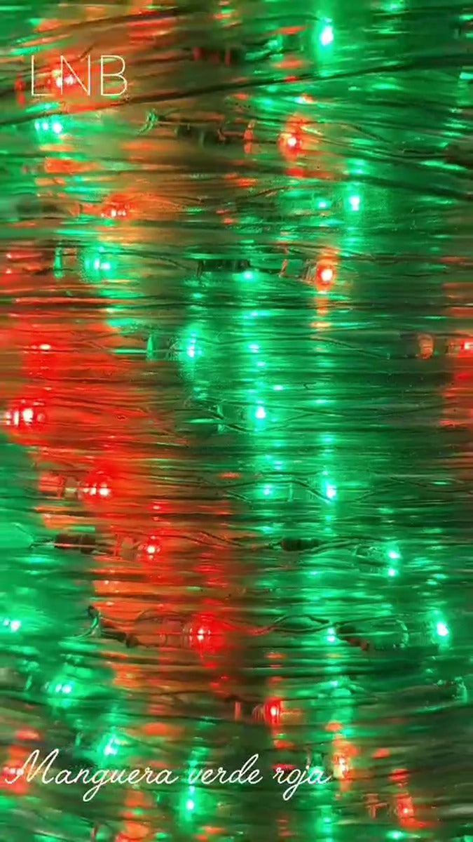 Manguera Led 3 Vias Luces Navideñas X 30mt Verde Y Rojo