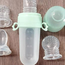 Tetero Biberón Azul Dispensador Alimentos Bebés 40 Ml Uso Azul Chupo 3 Tamaño Alimento + CAyuda Habilidades Control Sin Bpa Libre Bps Sin Ftalatos Silicona Grado Alimenticio Versátiluchara Dispensar