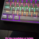 Teclado Redragon Kumara QWERTY Outemu Red español España color negro con luz rainbow