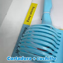 Cortadora De Frutas Verduras Y Pinzas De 2 Piezas + Cuchillo Rosa Chicle