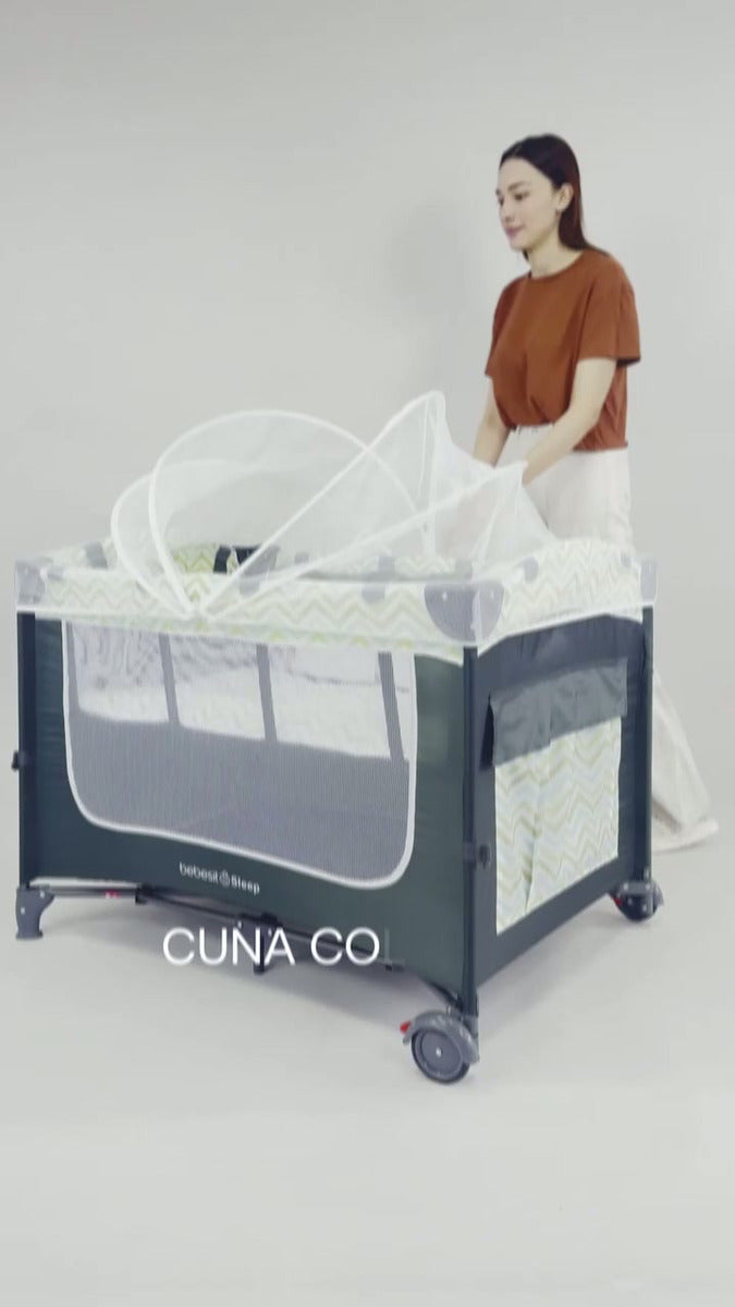 Cuna Corral Colecho Para Bebe Con mosquitero Sleep 2 en 1 Bebesit Incluye Bolsa de viaje