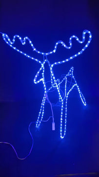 Reno Navideño De Manguera Led Blanco Con Secuencial