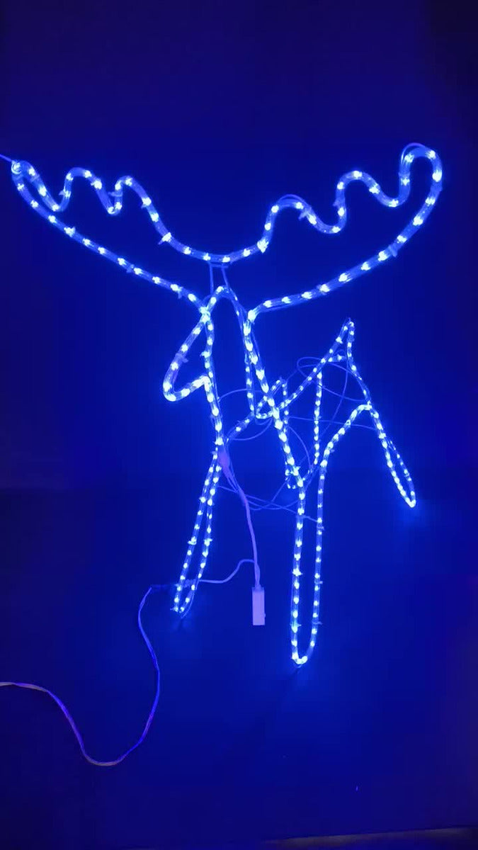 Reno Navideño De Manguera Led Blanco Con Secuencial