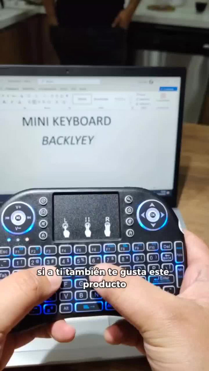 Mini Teclado Inalámbrico Airmouse Android Smart Tv Iluminado Mouse Color Teclado Black