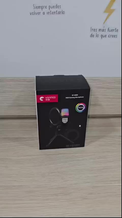 Microfono Usb Rgb Sf-666r Condensador Omnidireccional +trip Negro