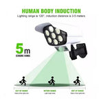 Lampara Luz Led Patio Jardin Control Remoto Reflector Solar Color Blanco