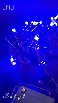 Serie Navideña Luz Led Azul X100 Luces Cable Verde Paq. X1