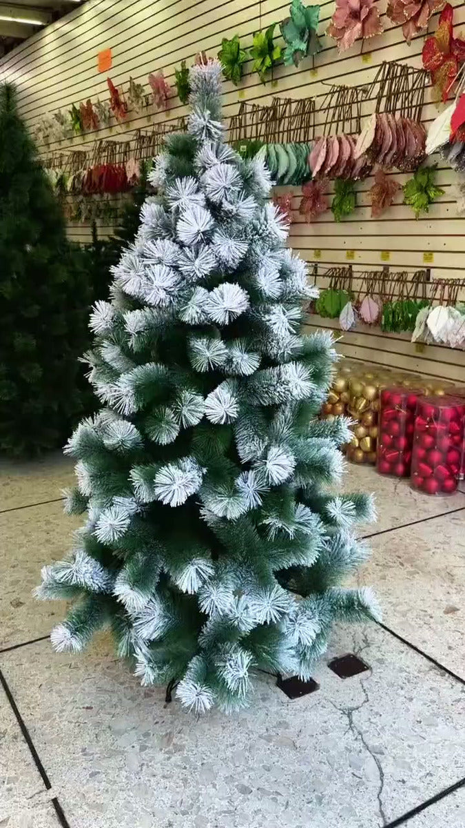 Árbol De Navidad Pino Nevado De 150cm Verde