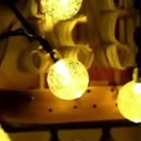 Luces Navideñas 50 Led Globos Solar Navidad Guirnalda 8 Modo Amarillo Cálido