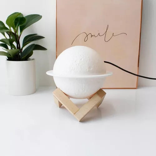 Lampara Humidificador Saturno 3d Led Difusor + Esencia