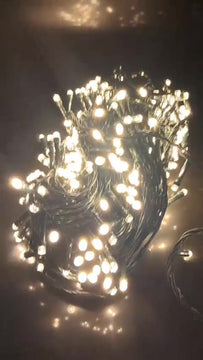 Serie Navideña Luz Led Calida X200 Luces Cable Verde Paq. X2