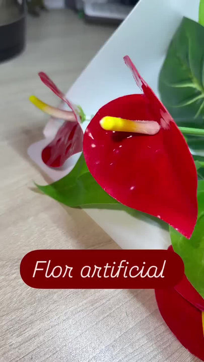Flor De Anturio Artificial Decoración Mata Plástica Regalo