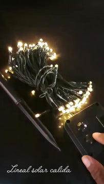 Luz Adorno Navideño Calida Carga Luz Solar 100 Leds