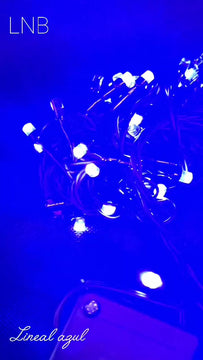 Serie Navideña Luz Led Azul X100 Luces Cable Verde Paq. X2