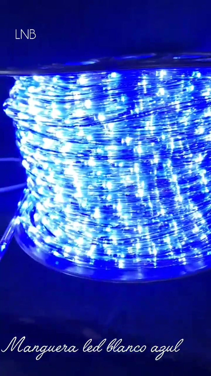 Manguera Led 3 Vias Luces Navideñas X 7mt Blanco Y Azul