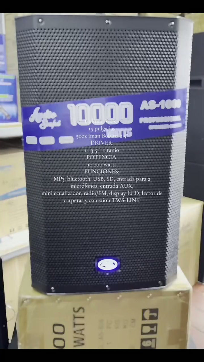 Cabina Activa 15 Pulgadas 10.000w Audio Sound Profesional Negro