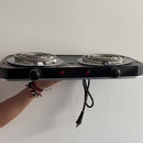 Fogon Estufa Electrica Portatil Blanca 2 Puestos Quemadores Potencia 2000W Cocina Compacta Resistente Hogar Oficina Viajes Camping Practica Rapida Segura Limpieza Sencilla Impovd