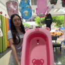 Bañera Bebés Plegable Tina Oso Portátil Baño Recién Nacidos Diseño 1