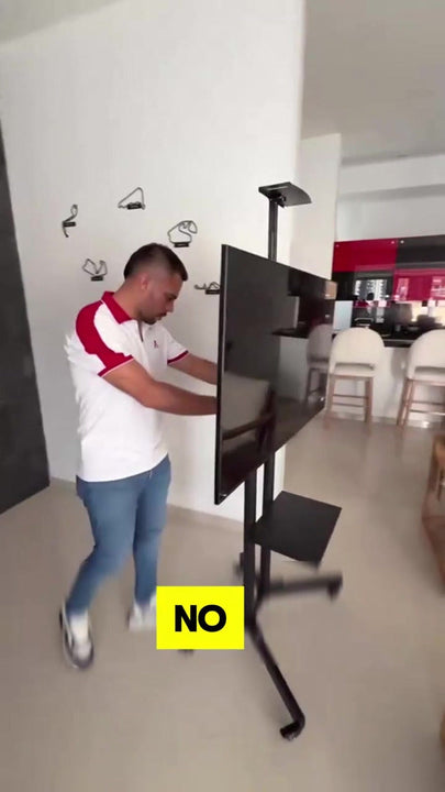 Soporte Tv Pedestal Móvil Con Ruedas Para Tv 32 A 70 Pulgada Negro