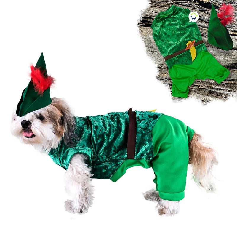 Disfraz Peter Pan Para Perro Gato Mascotas Halloween GD01PPAN