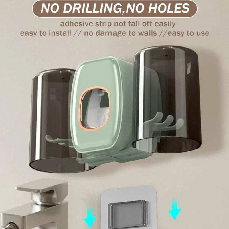 Dispensador y soporte de cepillos de diente para baño