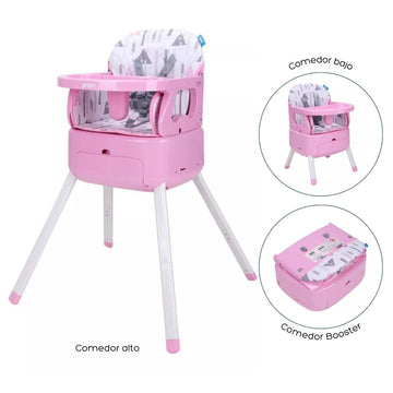 SILLA COMEDOR 3 EN 1 BOOSTER BONY PRIORI ROSADO -
