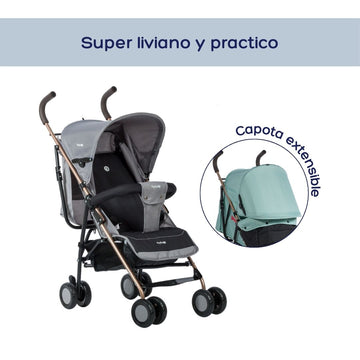 COCHE PASEADOR BASTON ZAZU EB217 GRIS EBABY