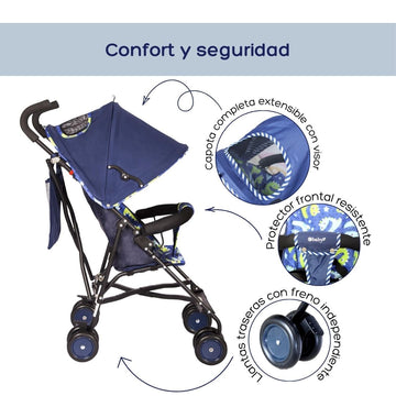COCHE BASTON FRESH STYLE EB2011-1 EBABY ROSADO