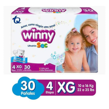 PAÑALES WINNY ULTRATRIM SEC ETAPA 4 X30 UND