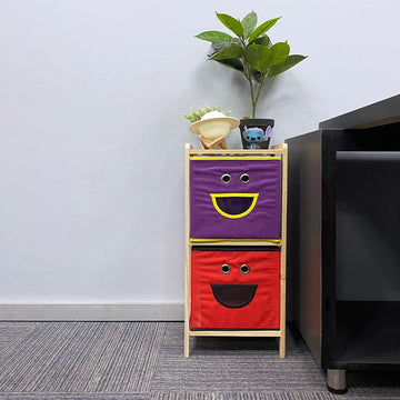 Estante Organizador De Madera Con 2 Canastas