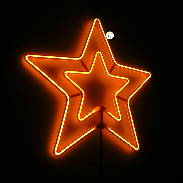 Estrella Luz Neón 5 Puntas Ventana Puerta Navidad 2202
