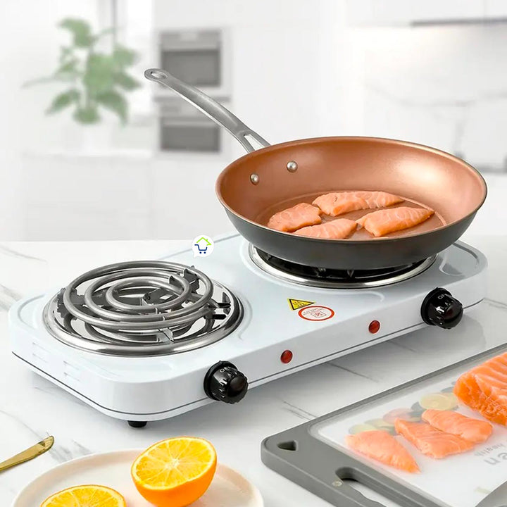 Estufa Eléctrica 2 Puestos Fogón 5 Niveles Temperatura X2020B