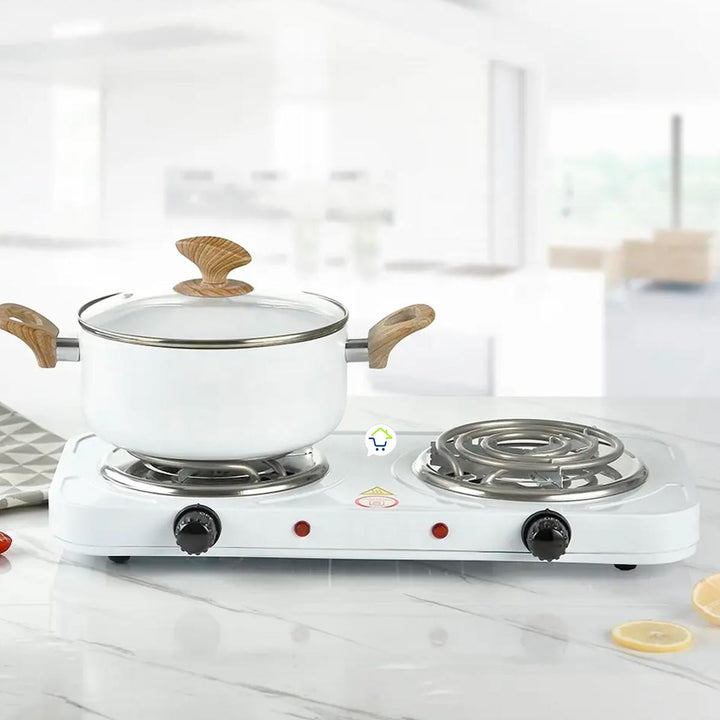 Estufa Eléctrica 2 Puestos Fogón 5 Niveles Temperatura X2020B