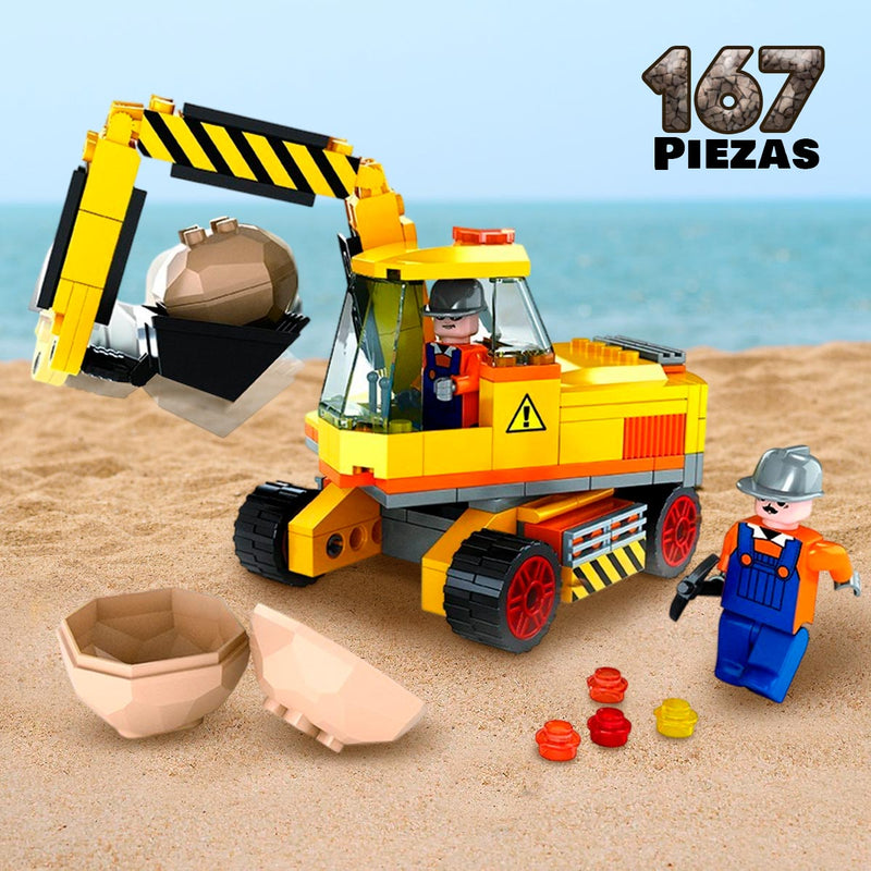 Excavadora De Construcción Armable Bloques 167 Piezas Juguete Armatodo MG22502