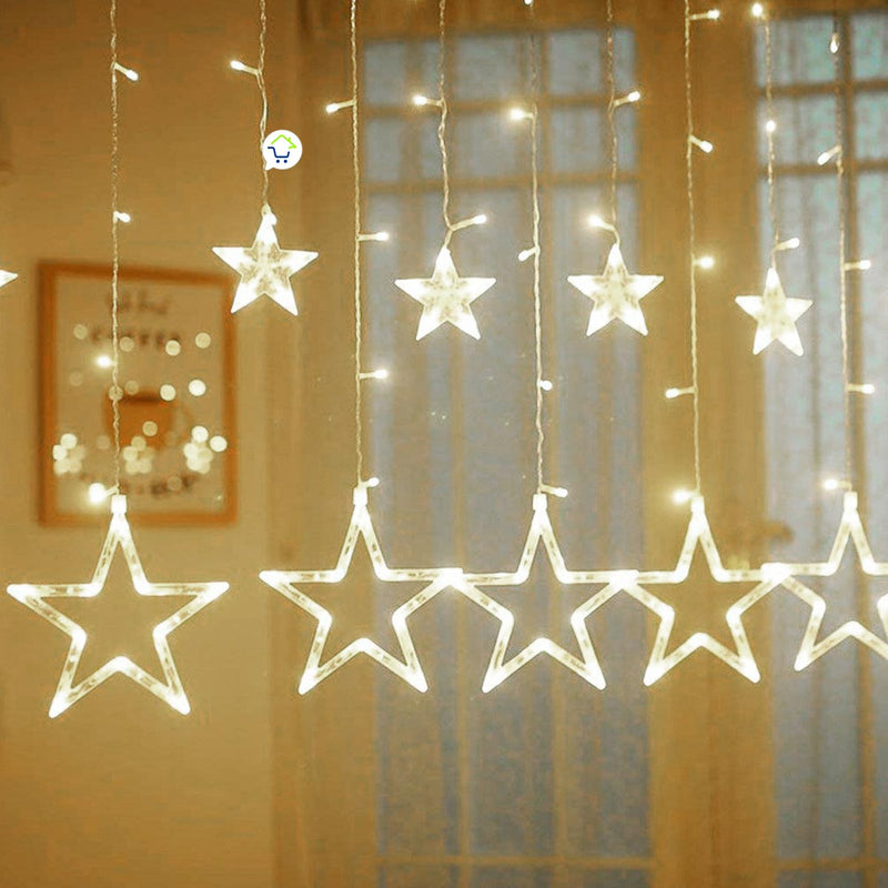 Extensión Luces Led Estrella X6 Metros Luz Navidad Cálida 2095
