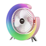 Mini Ventilador De Mesa Recargable Con Luz Led F10