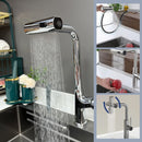 Adaptador multifunción para grifo con flujo en cascada de 3 velocidades, cabezal rociador giratorio, diseño a prueba de salpicaduras en ABS para lavabos de baño y cocina