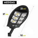 Foco LED Solar Ovalado Con Sensor De Movimiento Y Control