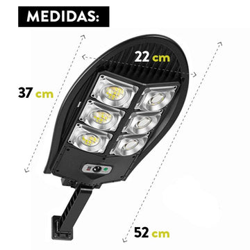 Foco LED Solar Ovalado Con Sensor De Movimiento Y Control