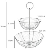 Frutero Metálico Redondo Con 2 Niveles 6010108282