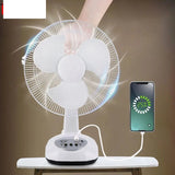 Ventilador Recargable Panel Solar Dos Bombillos GD-8019