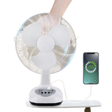 Ventilador Recargable Panel Solar Dos Bombillos GD-8019