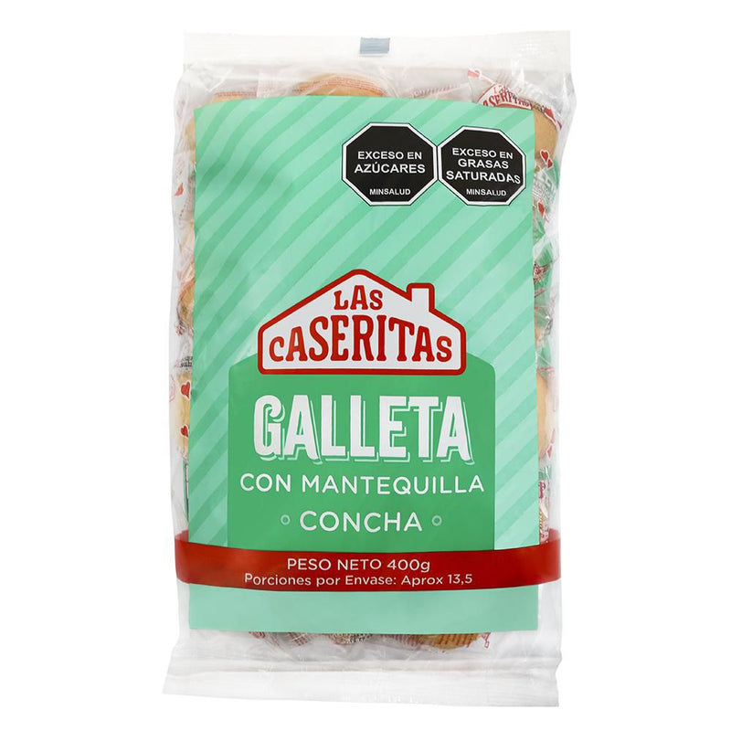 GALLETA CONCHA LAS CASERITAS 400G MANTEQ