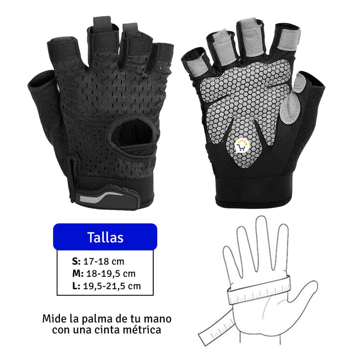 Guantes Medio Dedo Antideslizantes Ejercicio Deporte AOLIKES01