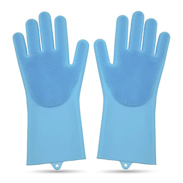 Guantes Silicona Multiusos Lava Vajilla Platos Baño Mascotas HD4838